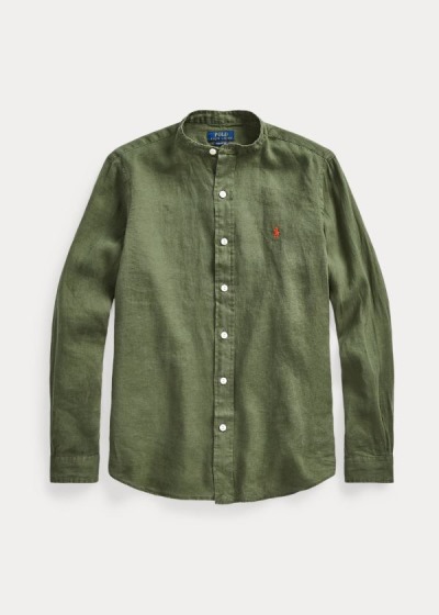 Camisa Polo Ralph Lauren Hombre Verde Oliva - Classic Fit Linen - SZCMY6240